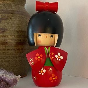 Kokeshi Japanese Wooden Doll, Folk Art, Traditional Kokeshi Doll